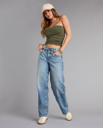 Windsor Cutest Vibe Ruched Knit Tube Top