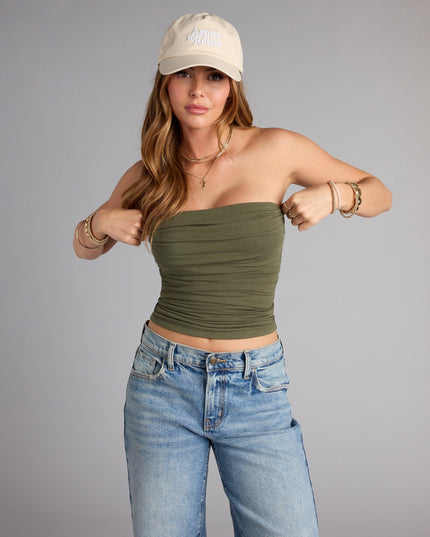 Windsor Cutest Vibe Ruched Knit Tube Top