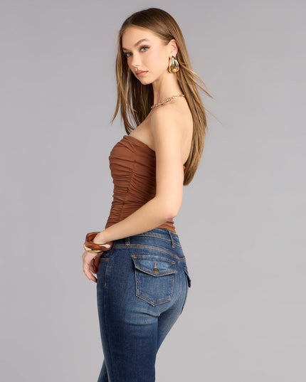 Windsor Cutest Vibe Ruched Knit Tube Top