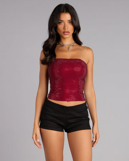 Windsor Glitz Game Rhinestone Tube Corset Top