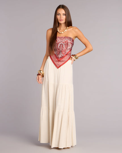 Windsor Vintage Heat Satin Paisley Crop Top