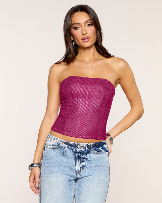 Windsor Glitz Game Rhinestone Tube Corset Top