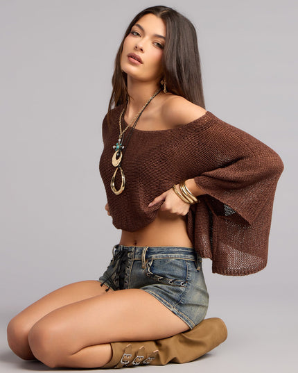 Windsor So Breezy Off-Shoulder Poncho Top