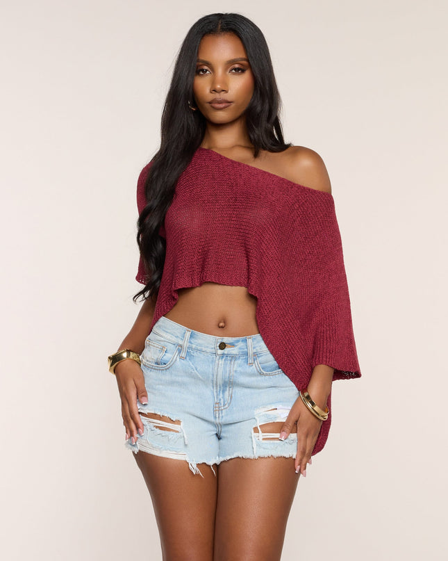 Windsor So Breezy Off-Shoulder Poncho Top