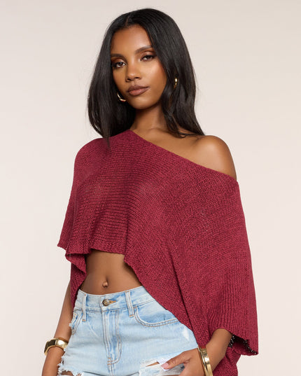 Windsor So Breezy Off-Shoulder Poncho Top