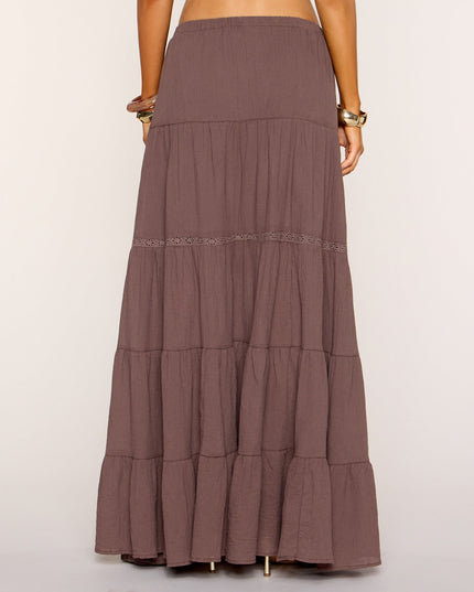 Windsor Free Spirit Tiered Slit Maxi Skirt