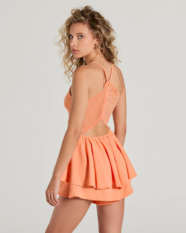 Windsor Flirty Lace Back Skater Romper