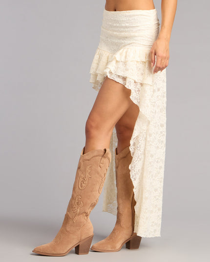 Windsor Boho Nights Lace High-Low Skirt