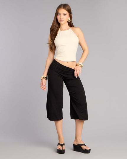 Windsor Effortlessly Cool Mid Rise Knit Gaucho Pants