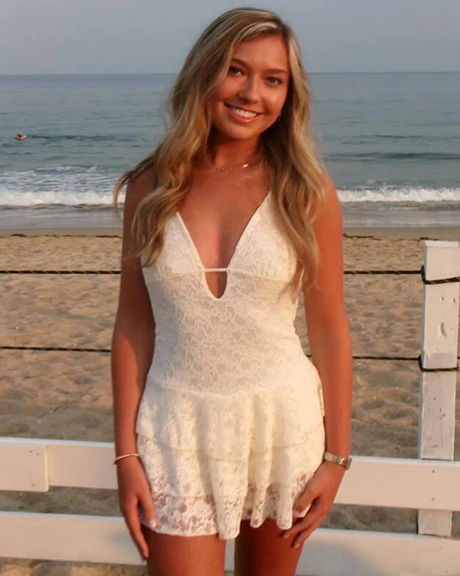 Windsor Boho Dreamer Ruffled Lace Romper