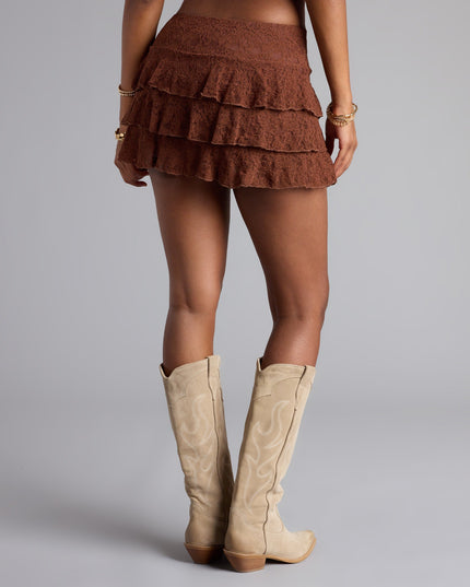 Windsor Charming Allure Drop Waist Tiered Lace Skort