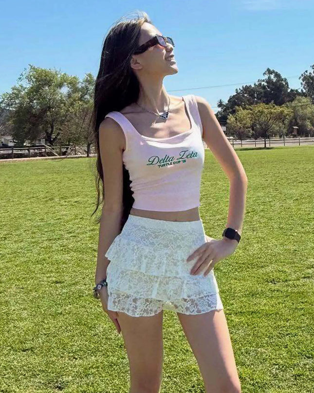Windsor Charming Allure Drop Waist Tiered Lace Skort