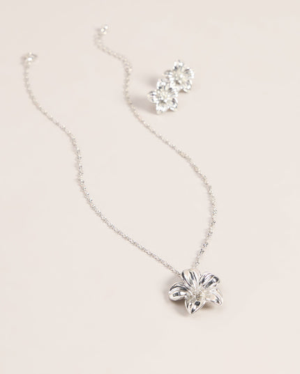 Windsor Bloom Mood Flower Necklace And Earrings Set