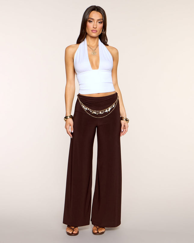 Windsor Low Key Icon Rib Knit Halter Crop Top
