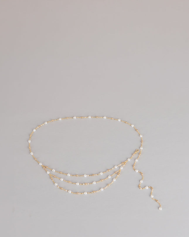 Windsor Delicate Glow Pearl Layered Chain Belt