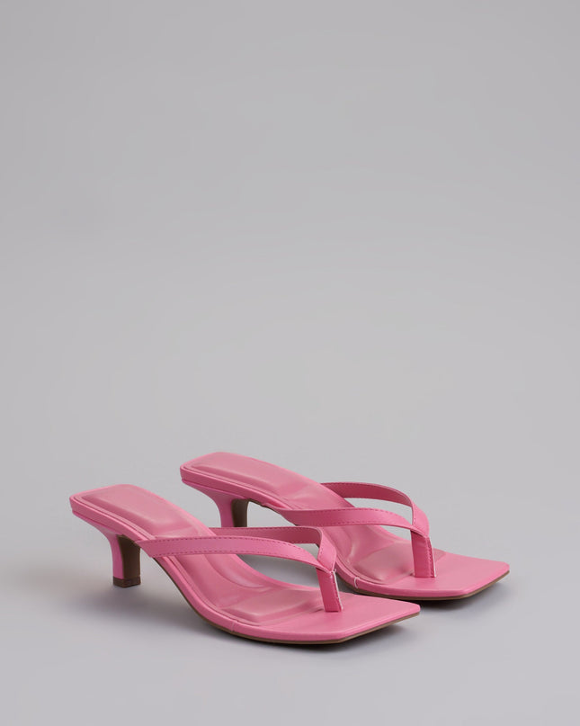 Windsor Feeling Chic Thong Square Toe Kitten Heels