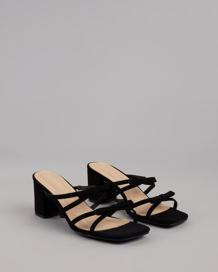 Windsor All Day Cute Bow Strap Block Heel Mules