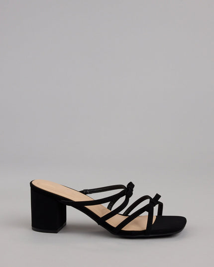 Windsor All Day Cute Bow Strap Block Heel Mules