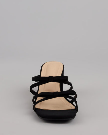 Windsor All Day Cute Bow Strap Block Heel Mules