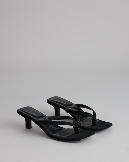 Windsor Feeling Chic Thong Square Toe Kitten Heels