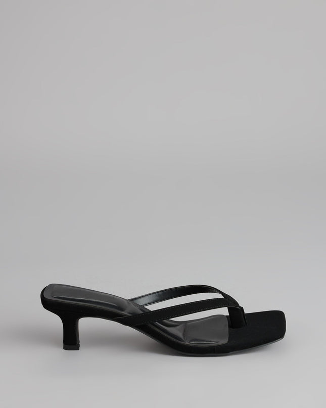 Windsor Feeling Chic Thong Square Toe Kitten Heels
