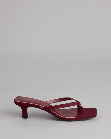 Windsor Feeling Chic Thong Square Toe Kitten Heels