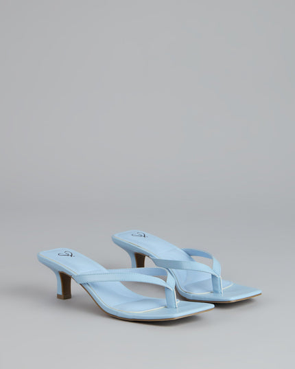 Windsor Feeling Chic Thong Square Toe Kitten Heels
