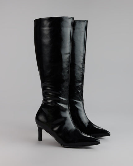 Windsor Sleek Stance Faux Leather Stiletto Boots
