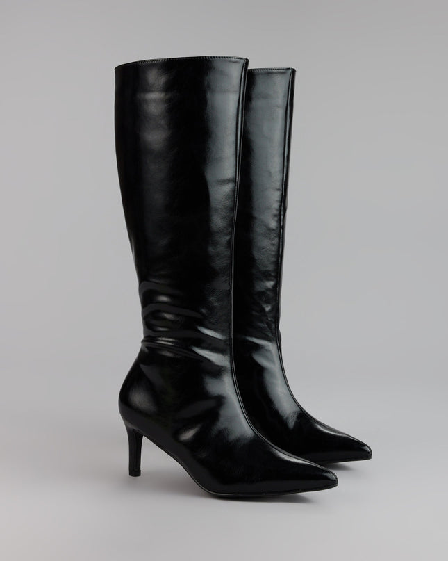 Windsor Sleek Stance Faux Leather Stiletto Boots