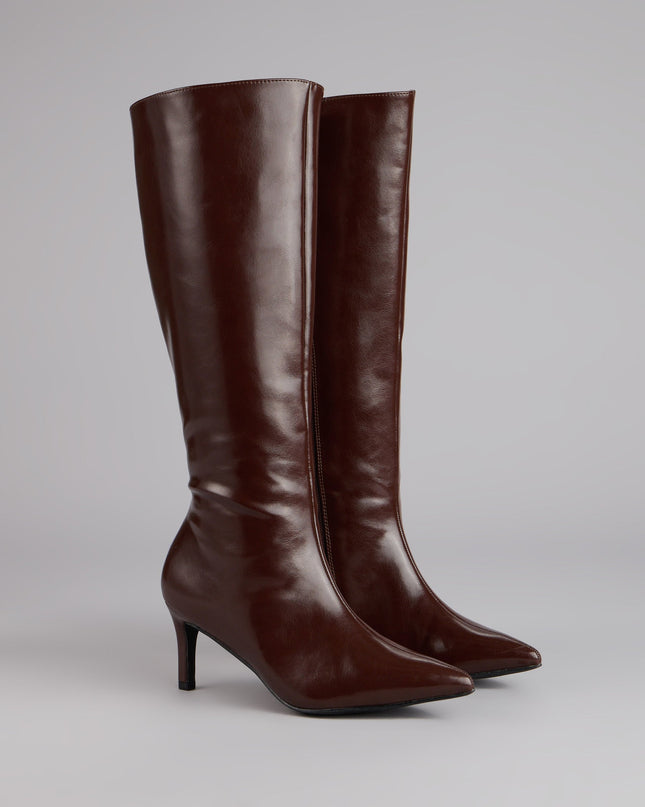 Windsor Sleek Stance Faux Leather Stiletto Boots