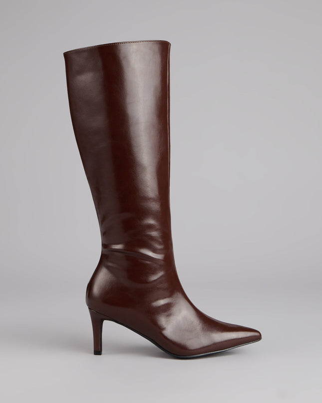 Windsor Sleek Stance Faux Leather Stiletto Boots