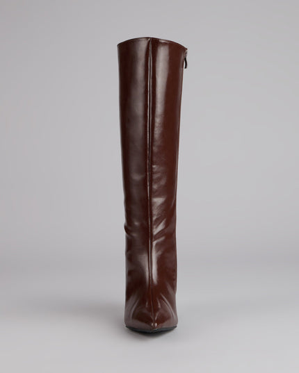 Windsor Sleek Stance Faux Leather Stiletto Boots