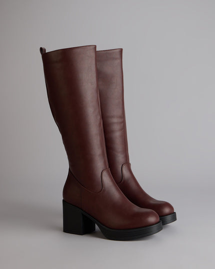 Windsor Steppin Up Block Heel Knee High Boots
