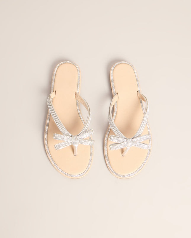 Windsor Cute Shine Sparkle Bow Flat Sandals