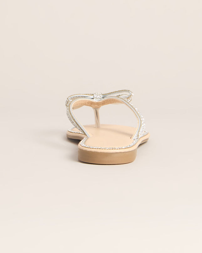 Windsor Cute Shine Sparkle Bow Flat Sandals