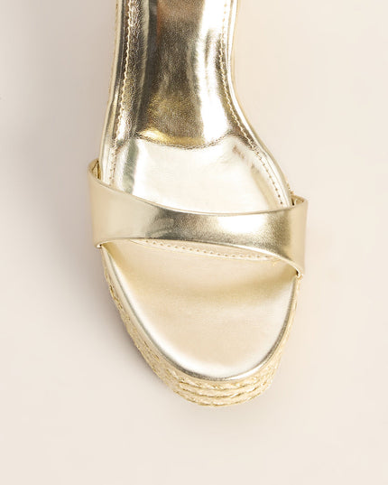Windsor Chic On Arrival Metallic Espadrille Wedges