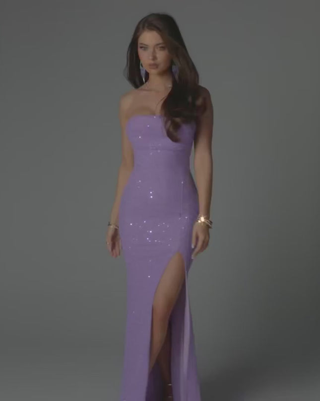 Windsor Cindy Beaded Strapless Column Formal Dress